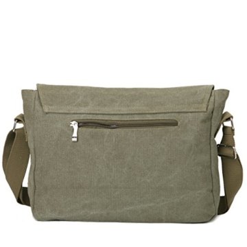 Canvas Schultertasche in Armeegrün