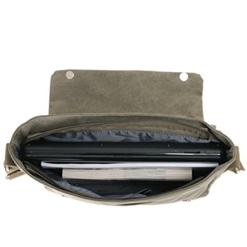 Canvas Schultertasche in Armeegrün