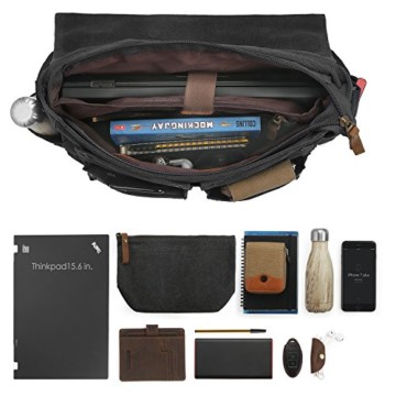 SMRITI 16-Zoll Messenger Bag Schwarz