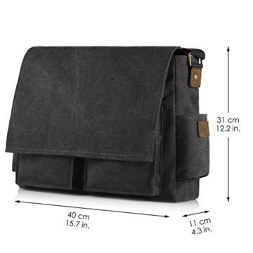 SMRITI 16-Zoll Messenger Bag Schwarz